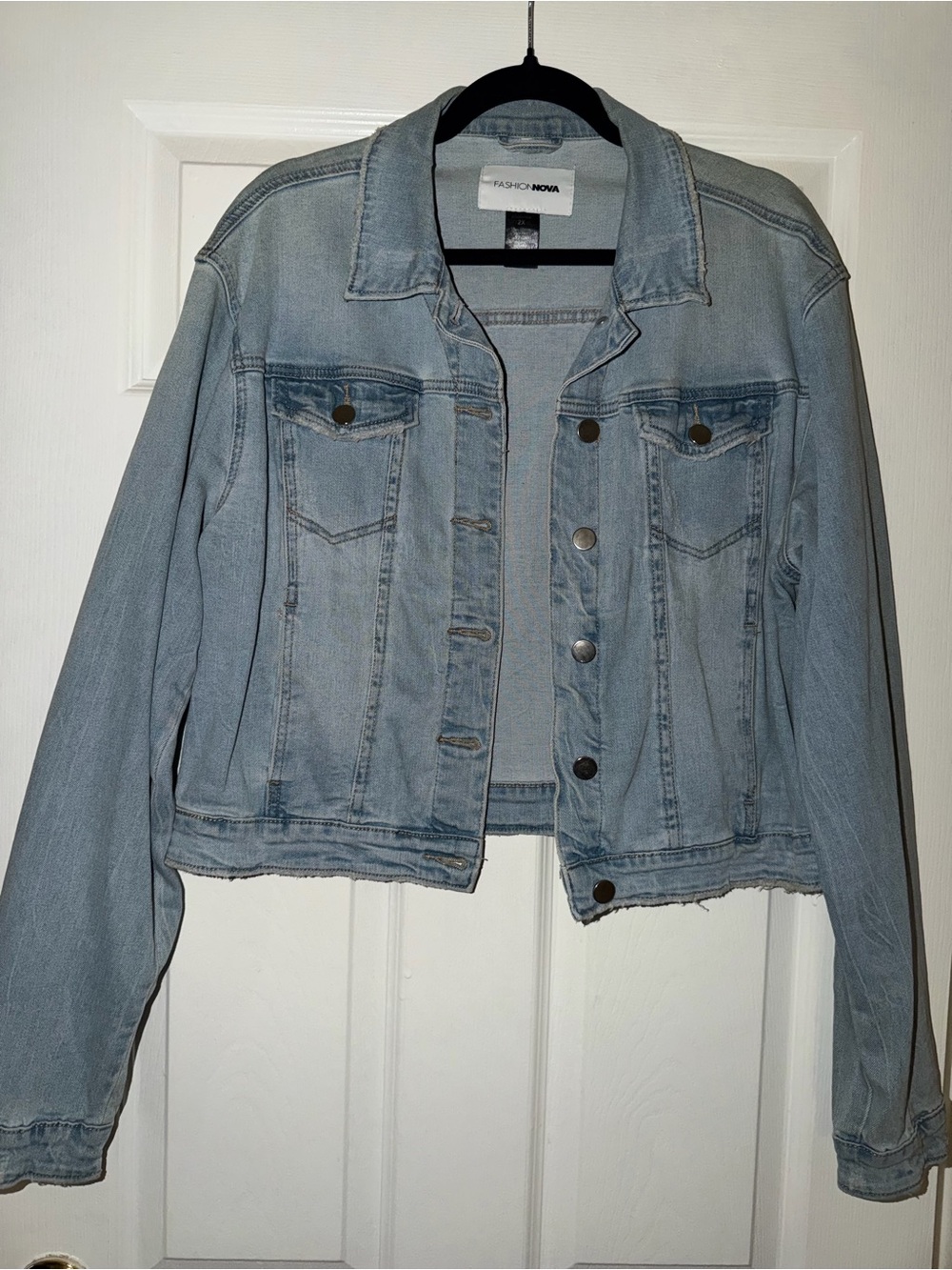 Fashion Nova I’m So Basic Denim Jacket Light Wash